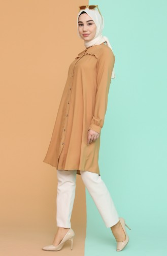 Düğmeli Tunik 1414A-05 Camel