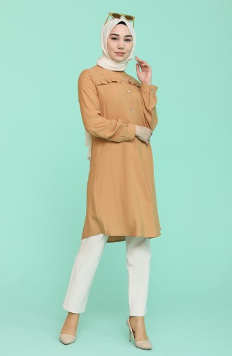 Düğmeli Tunik 1414A-05 Camel