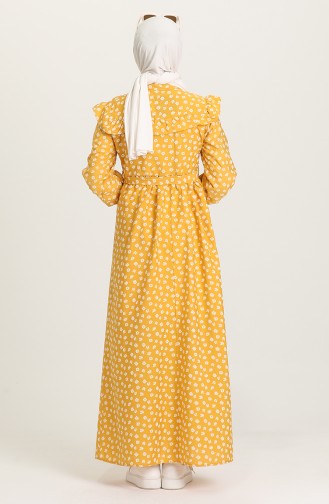 Mustard Hijab Dress 21Y8309-02