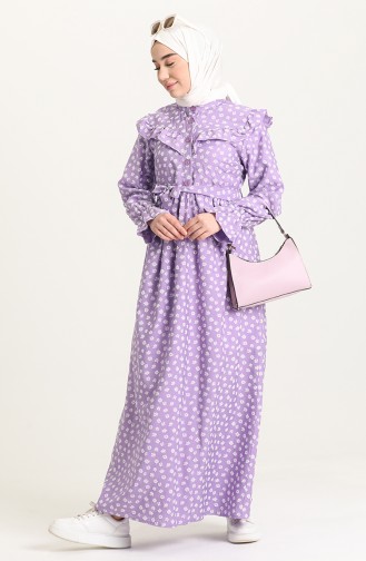 Dark Violet Hijab Dress 21Y8309-04