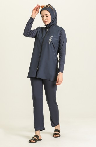 Navy Blue Swimsuit Hijab 02180-04