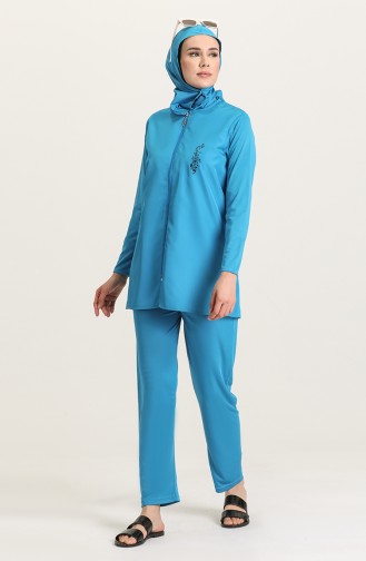 Blau Hijab Badeanzug 02180-06