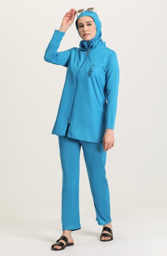 Maillot de Bain Hijab Bleu 02180-06