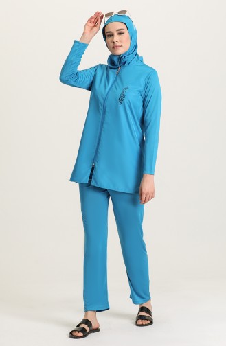 Blau Hijab Badeanzug 02180-06