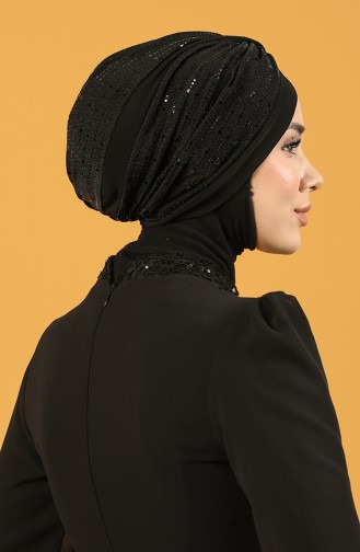 Schwarz Praktischer Turban 0045-13