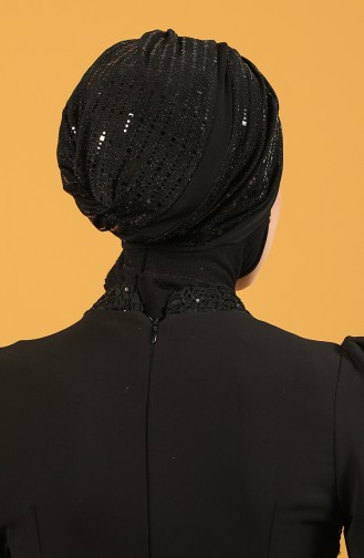 Schwarz Praktischer Turban 0045-13