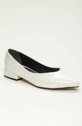 حذاء مسطح أبيض 3-2-02