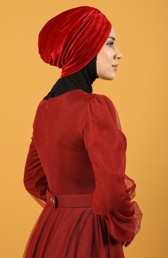 Velvet Sequin Vera Bonnet Red 0039-02