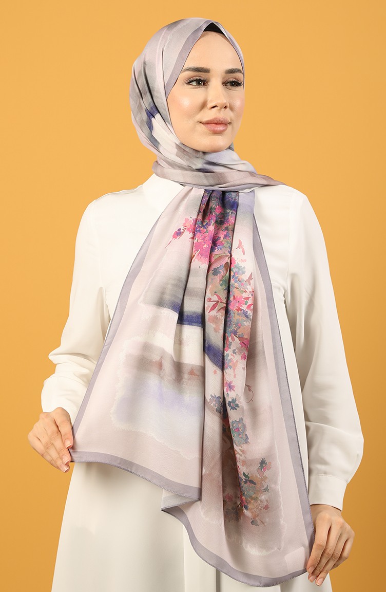 Karaca Desenli Soft Şal 90791-12 Lila Fuşya