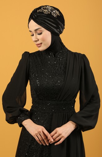 Velvet Sequin Vera Bonnet Black 0039-18