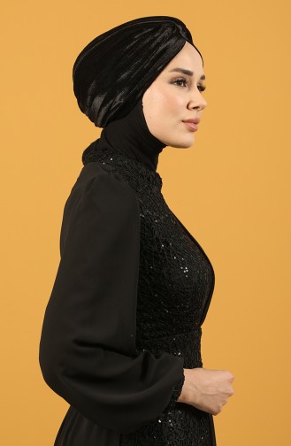 Velvet Sequin Vera Bonnet Black 0039-18