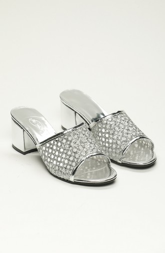 Silver Gray Summer Slippers 9-15-01