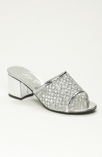 Silver Gray Summer Slippers 9-15-01