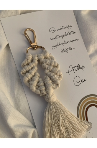 Makrome Midye Anahtarlık Krem 006-01 Krem