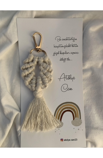 Makrome Midye Anahtarlık Krem 006-01 Krem
