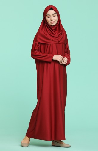 Light Claret Red Prayer Dress 4537-11