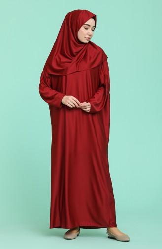 Light Claret Red Prayer Dress 4537-11