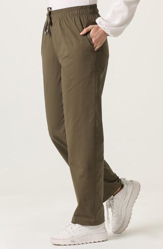 Beli lastikli Bol Paça Pantolon 0157-06 Haki