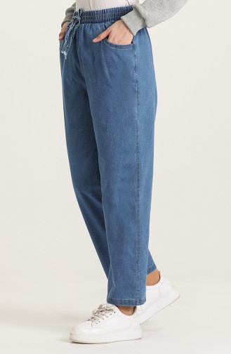 Beli lastikli Kot Pantolon 3500-01 Kot Mavi