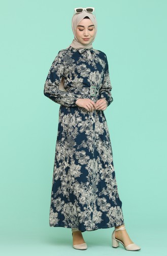Robe Hijab Pétrole 2156-01