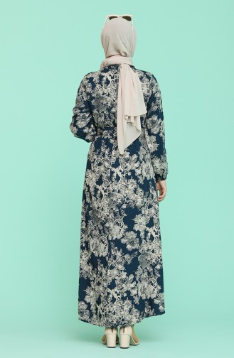 Robe Hijab Pétrole 2156-01