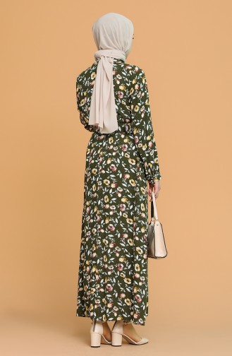 Khaki Hijab Kleider 2157-01