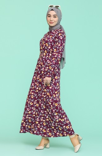 Purple Hijab Dress 2157-02