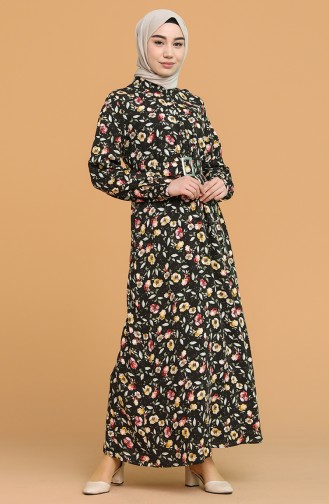 Schwarz Hijab Kleider 2157-03