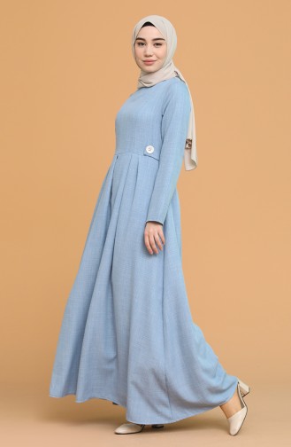 Blue Hijab Dress 3272-02