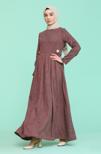 Claret Red Hijab Dress 3272-05