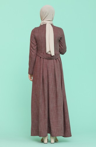 Weinrot Hijab Kleider 3272-05