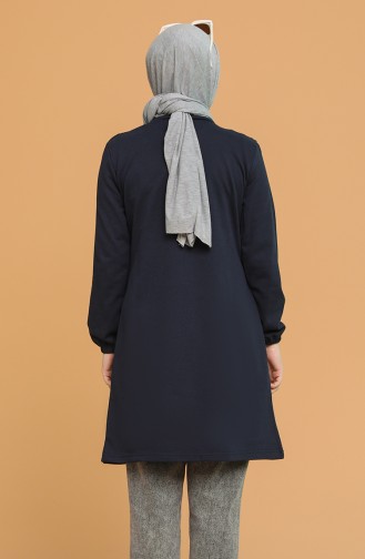 Fırfırlı Tunik 1007-01 Lacivert