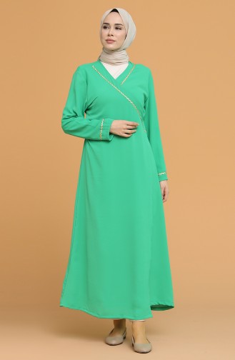 Yandan Bağlamalı Namaz Elbisesi 4188-04 Yeşil