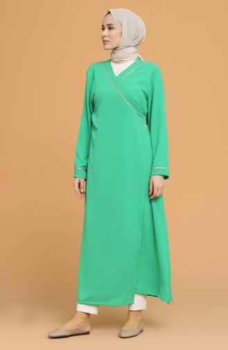 Yandan Bağlamalı Namaz Elbisesi 4188-04 Yeşil