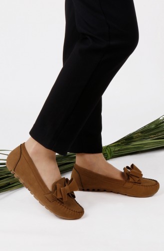 Tan Women`s Flats 0104-24