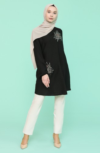 Pul Detaylı Tunik 1246-02 Siyah