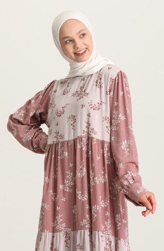 Robe Hijab Rose Pâle 21Y8381B-02