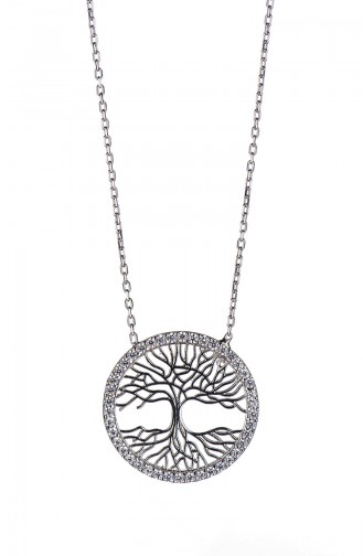 Collier Gris argenté 024G