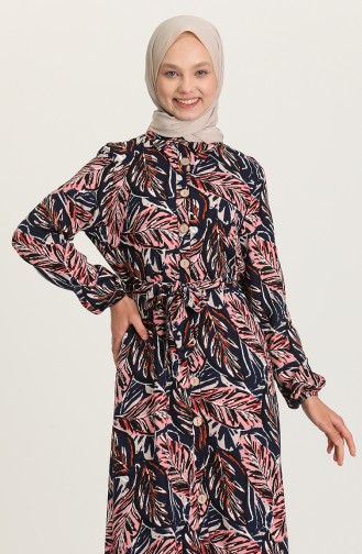 Navy Blue Hijab Dress 1247-01