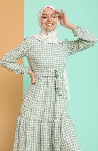Green Almond Hijab Dress 5340A-03