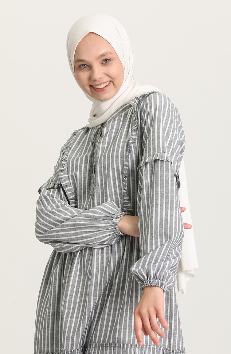 silver grey mother of the bride dresses uk Premium Nida Ruffle Sleeve Abaya – Modest Wear for Ramadan & Eid – Noor &  Grace main image 1