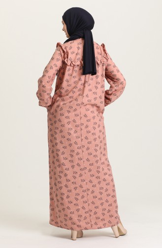Beige-Rose Hijab Kleider 21Y8337-03