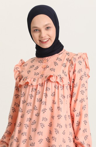 Robe Hijab Saumon 21Y8337-06
