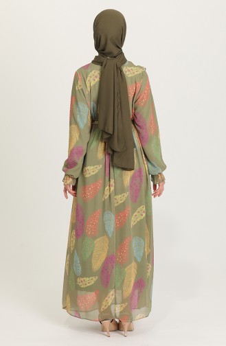 Khaki Hijab Kleider 21Y8374-02