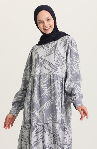 Grau Hijab Kleider 21Y8381A-01