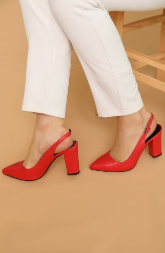 Bayan Topuklu Ayakkabı AP018-05 Kırmızı Cilt