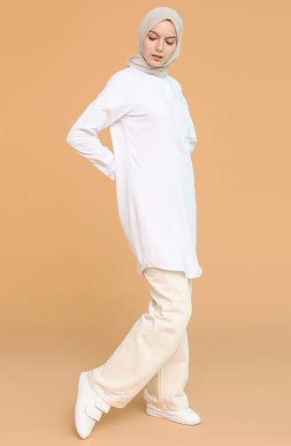 Mandarin Collar Tunic 2538-03 white 2538-03