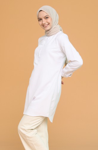 Mandarin Collar Tunic 2538-03 white 2538-03