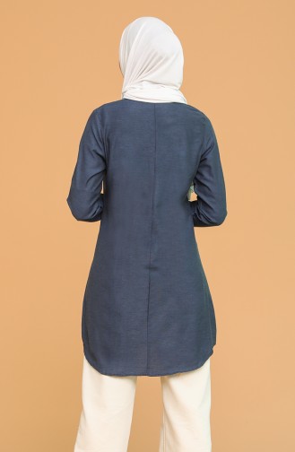 Mandarin Collar Tunic 2538-09 Indigo 2538-09