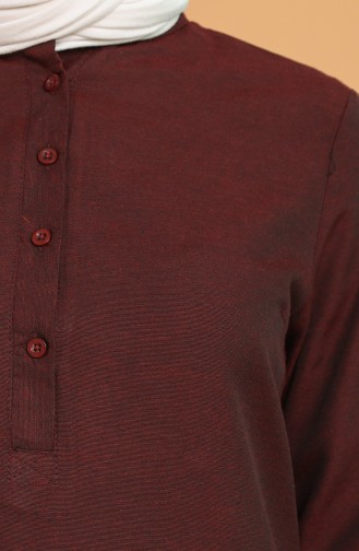 Mandarin Collar Tunic 2538-10 Claret Red 2538-10